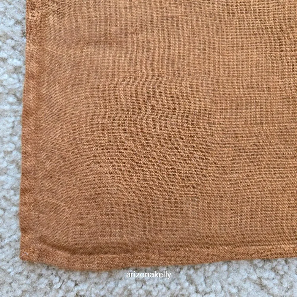 Linen Scarf Hemmed Chestnut Brown